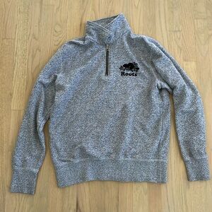 Roots quarter or half zip mock neck pullover sweater sweatshirt men’s size small